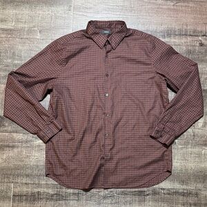 Theory Men's Brown Checkered Shirt